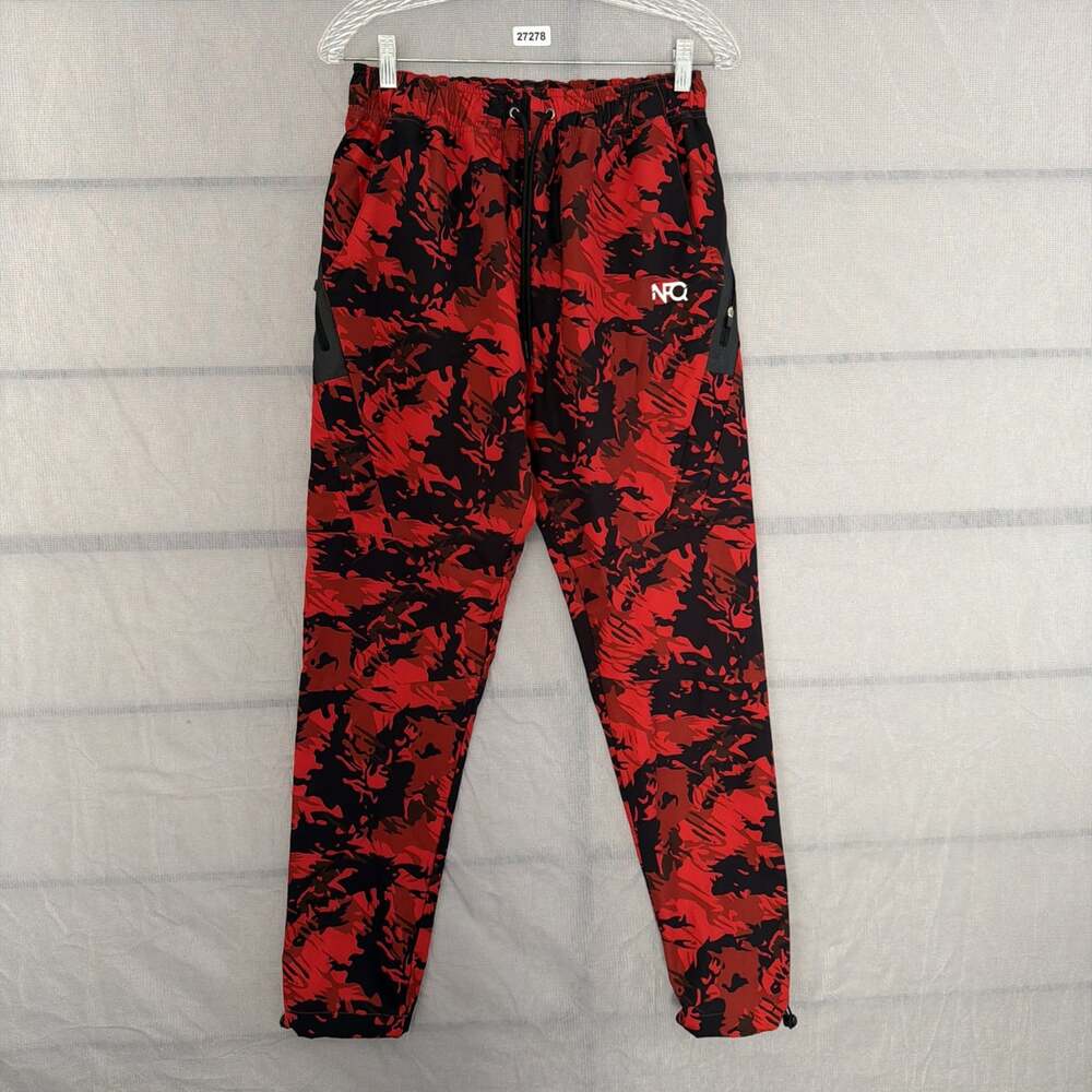 NFQ Men's Small Red Camo Performance Pants With Zip Pockets